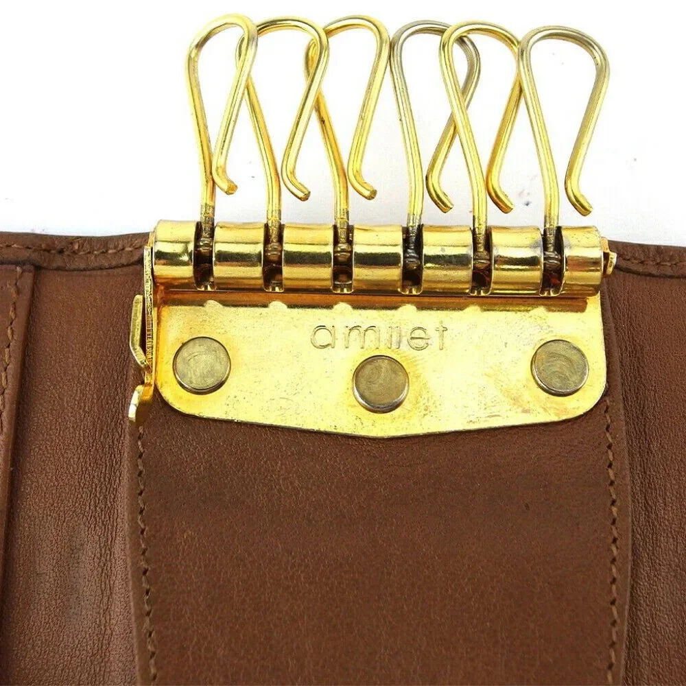 DIOR Key Case Honeycomb Beige PVC x Leather Authentic - Picture 5 of 10